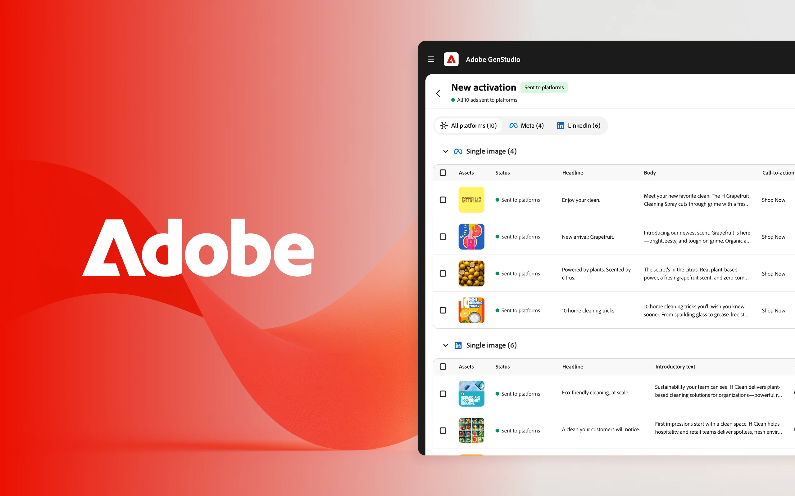 Adobe GenStudio's campaign-first ad activation flow
